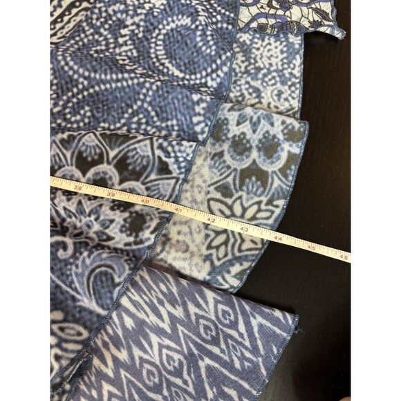 Desigual Fit & Flare Dress Blue Print Size Small Mesh Boho Maximalist Lagenlook - Picture 8 of 11